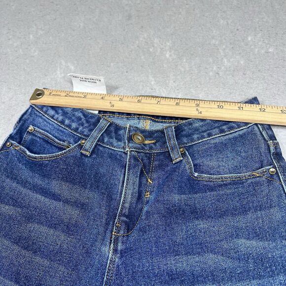 A Loves A Jeans Womens Size 25 Blue High Rise Extreme Flared Denim Jeans Pockets - Picture 6 of 15